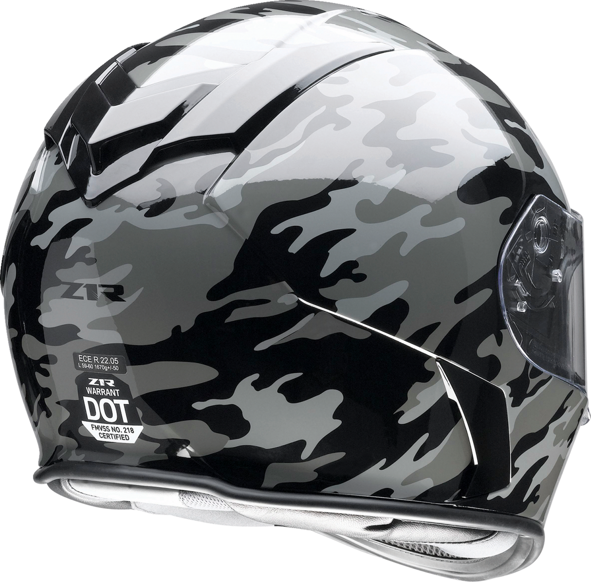 Z1R Warrant Motorcycle Helmet - Camo - Black/Gray - Large 0101-14368