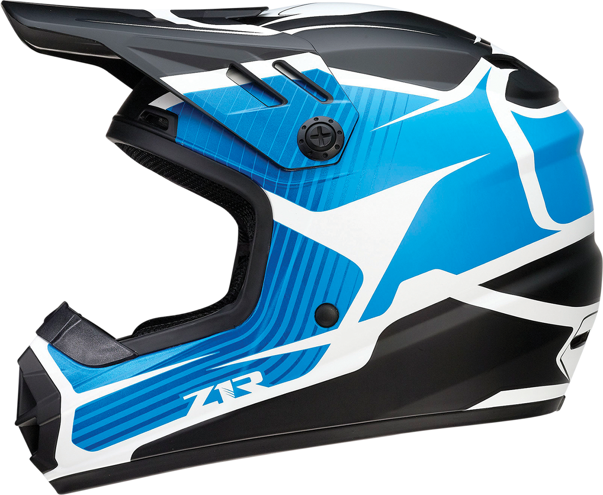 Z1R Youth Rise Motorcycle Helmet - Flame - Blue - Small 0111-1448