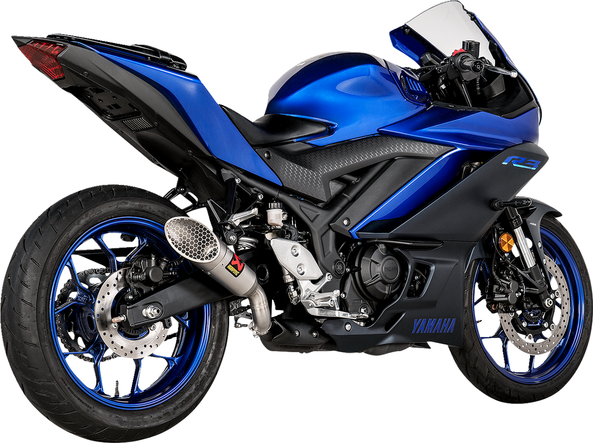 Yamaha R3 MT03 2022-2024 Exhaust, Akrapovic, New Slip-On Titanium End Cap S-Y3SO6-IVOSS