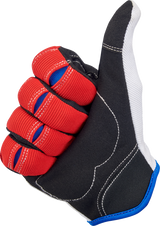 BILTWELL Moto Gloves - Red/White/Blue - Medium 1501-1208-003