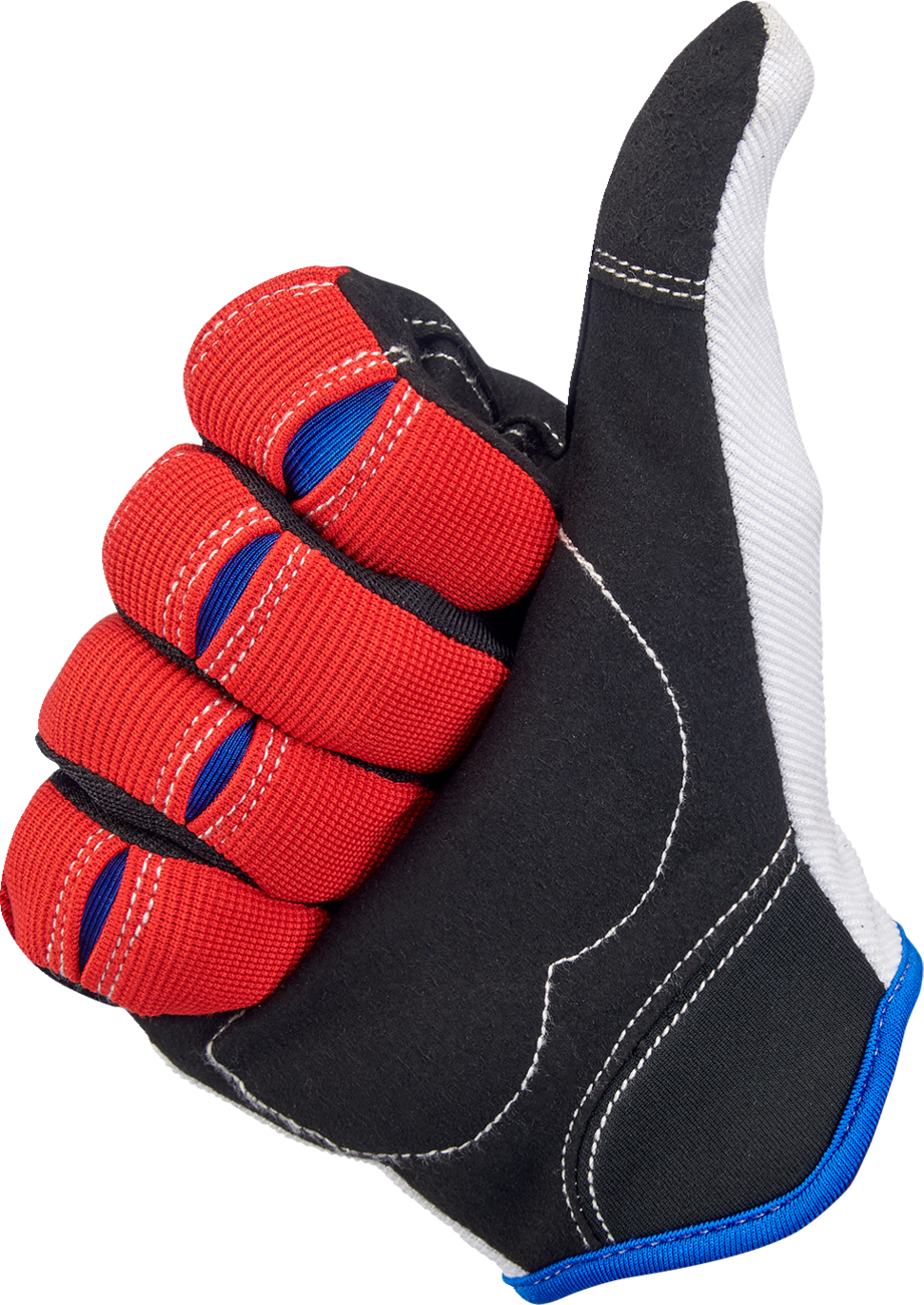 BILTWELL Moto Gloves - Red/White/Blue - XL 1501-1208-005