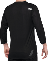 100% Airmatic 3/4 Sleeve Jersey - Black - XL 40018-00003