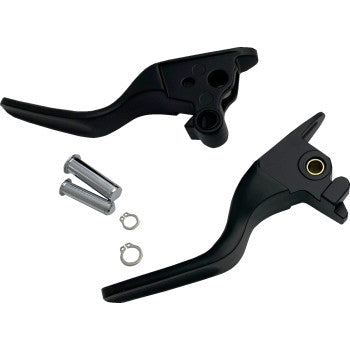 DRAG SPECIALTIES Lever Set - Short - Black 0610-2324