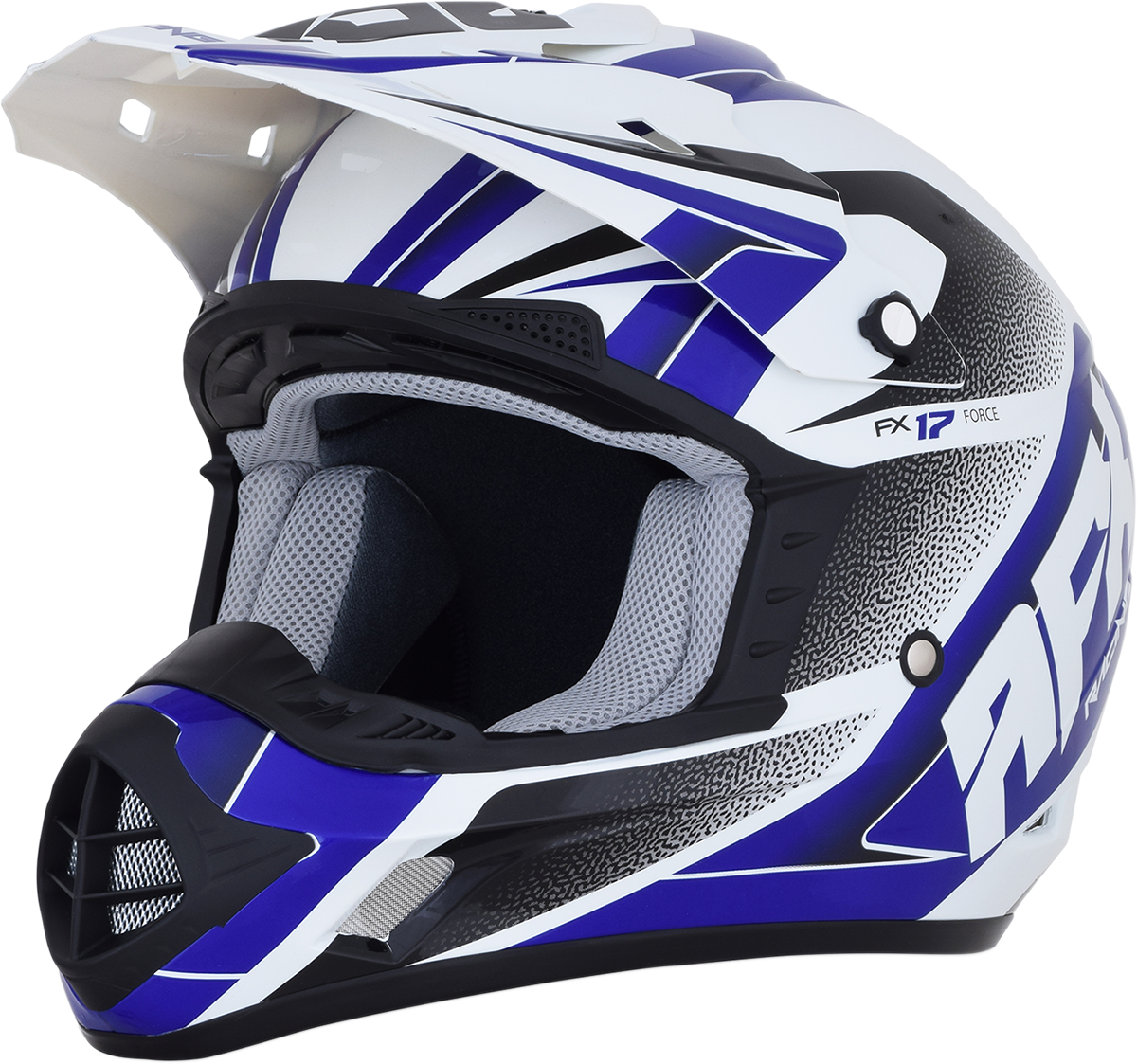 AFX FX-17 Motorcycle Helmet - Force - Pearl White/Blue - XS 0110-5237