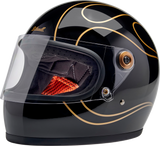 BILTWELL Gringo S Motorcycle Helmet - Gloss Black Flames - XS 1003-567-501