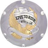 DRAG SPECIALTIES Live to Ride Derby Cover - 6-Hole - Gold 33-0067CGA