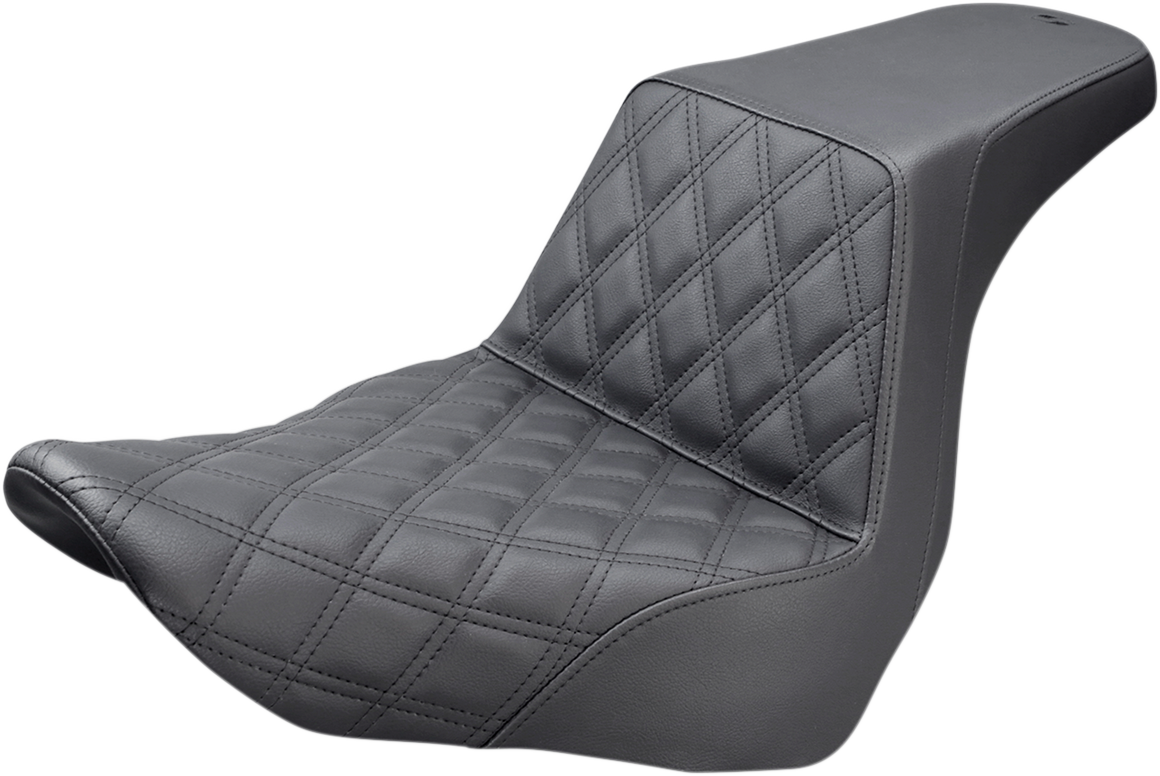 SADDLEMEN Step-Up Seat - Front Lattice Stitch - Black 818-29-172