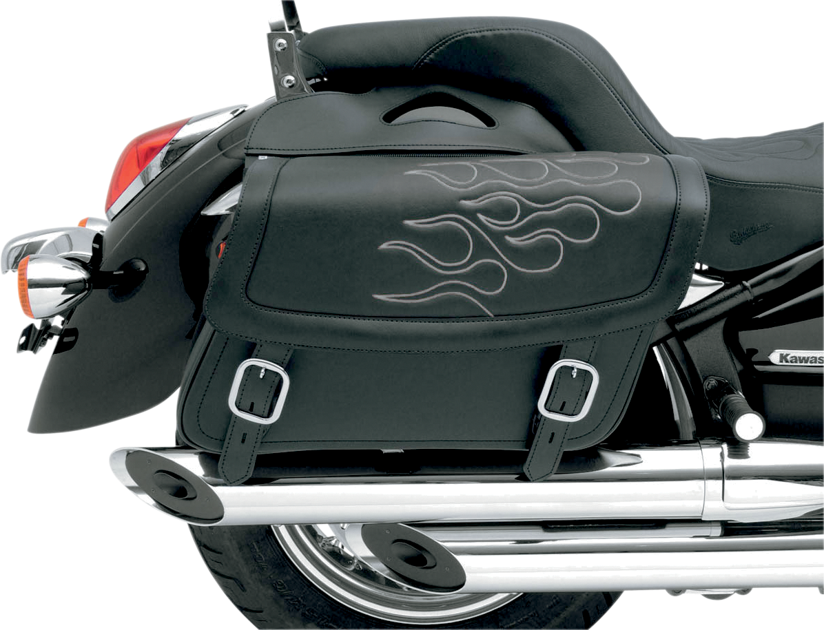 SADDLEMEN Flame Saddlebag - Silver - Medium X021-05-0403