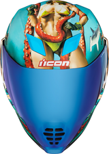 ICON Airflite™ Motorcycle Helmet - Pleasuredome4 - Blue - 3XL 0101-15006