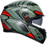 AGV K3 Motorcycle Helmet - Decept - Matte Black/Green/Red - Small 2118381004010S