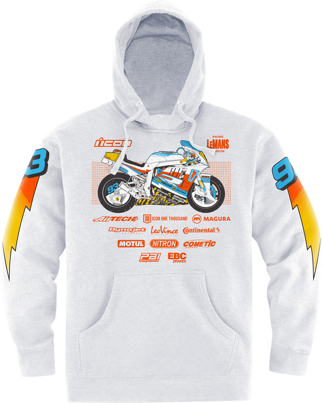 ICON Gixxer Johnny Hoodie - White - Large 3050-6892