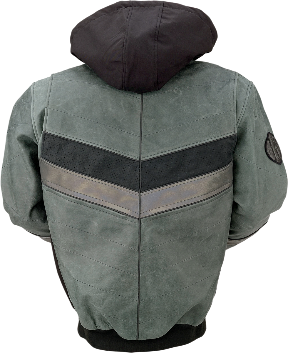 Z1R Thrasher Leather Jacket - Green/Gray - Medium 2810-3813