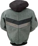 Z1R Thrasher Leather Jacket - Green/Gray - 4XL 2810-3818