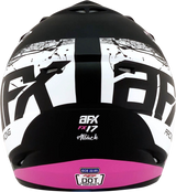 AFX FX-17Y Motorcycle Helmet - Attack - Matte Black/Fuchsia - Medium 0111-1412