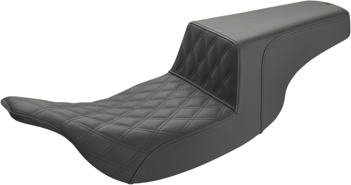 SADDLEMEN Step-Up Seat - Front Lattice Stitch - Black 897-07-172