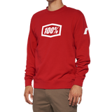 100% Icon Long-Sleeve Fleece Sweatshirt - Red - Small 20026-00010