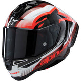 ALPINESTARS Supertech R10 Motorcycle Helmet - Team - Black/Carbon Red/Gloss White - Medium 8200224-1352-M