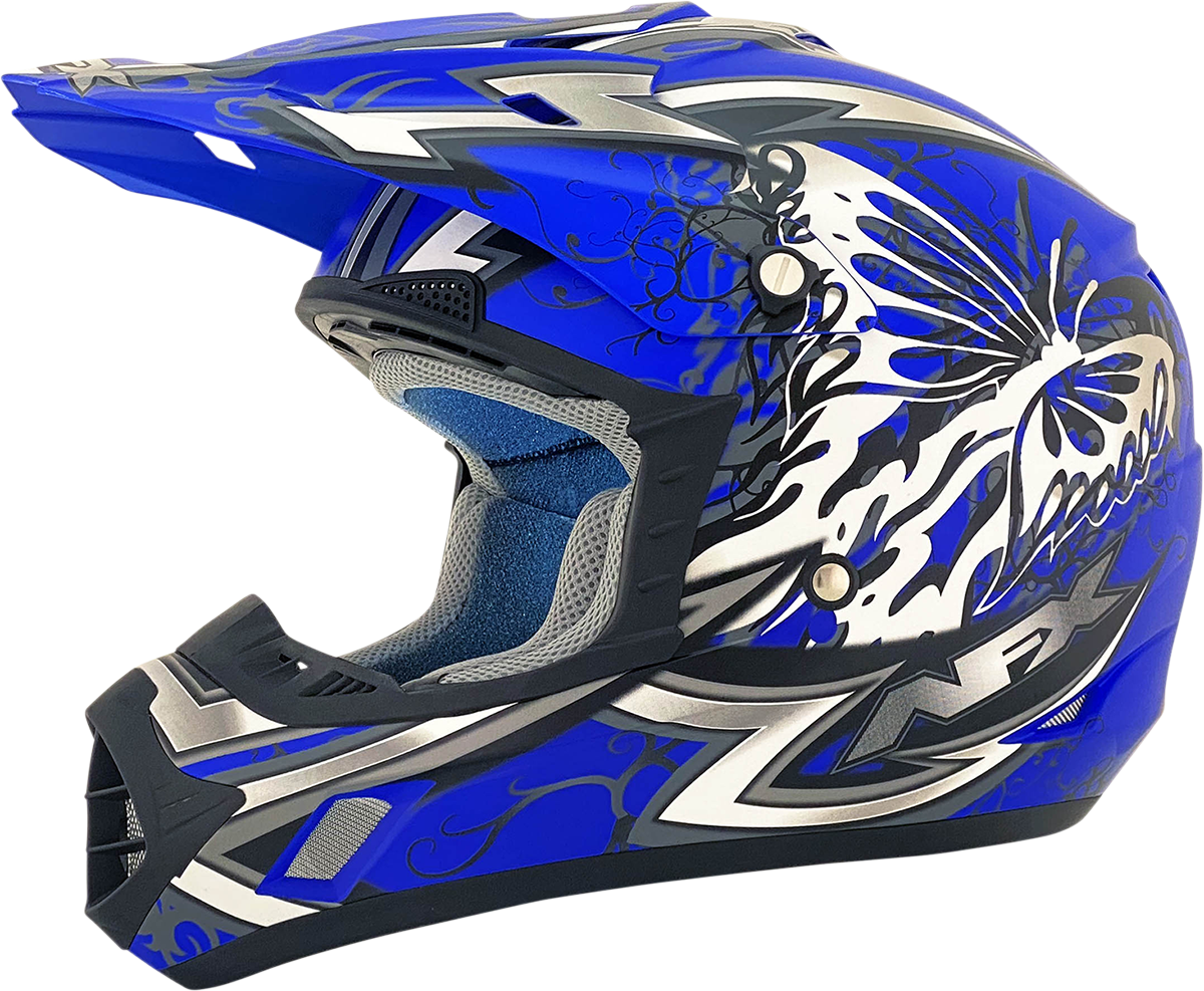 AFX FX-17 Motorcycle Helmet - Butterfly - Matte Blue - Small 0110-7122