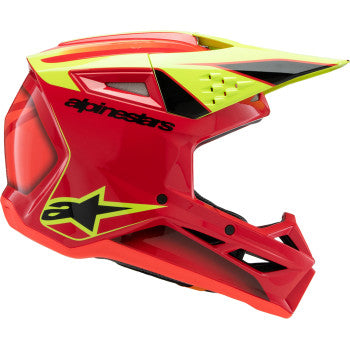 ALPINESTARS Youth SM3 Motorcycle Helmet - Fray - Gloss Red/Yellow Fluo/Black - Large  8301625-3051-YL