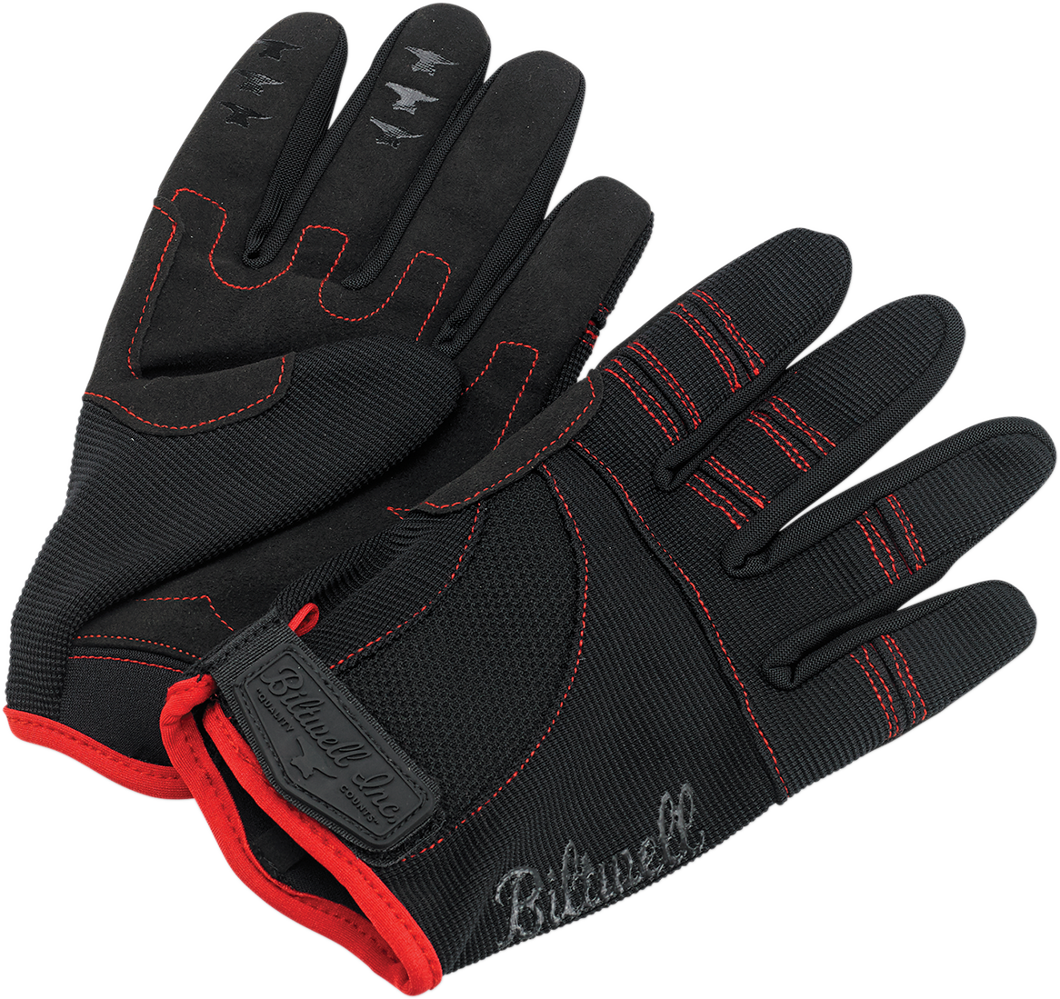 BILTWELL Moto Gloves - Black/Red - Medium 1501-0108-003