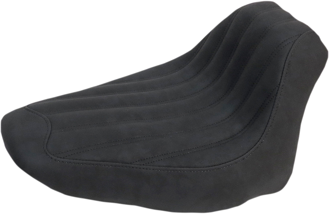 SADDLEMEN Knuckle Solo Seat - Ribbed - Black - FLSTC 806-15-0023