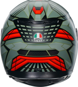 AGV K3 Motorcycle Helmet - Decept - Matte Black/Green/Red - Small 2118381004010S