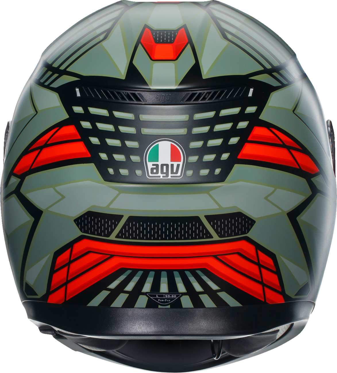 AGV K3 Motorcycle Helmet - Decept - Matte Black/Green/Red - Large 2118381004010L