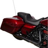 DRAG SPECIALTIES Predator 2Up Seat - Vinyl - Black - Smooth - FLH '08-'23 0801-1487