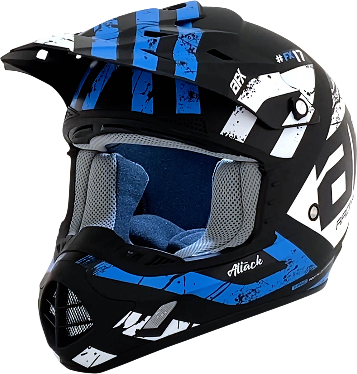 AFX FX-17 Motorcycle Helmet - Attack - Matte Black/Blue - 3XL 0110-7643