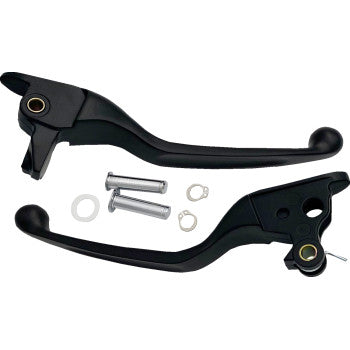 DRAG SPECIALTIES  Lever Set - Narrow - Black 0610-2326