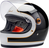 BILTWELL Gringo S Motorcycle Helmet - Gloss White/Black Tracker - XS 1003-566-501