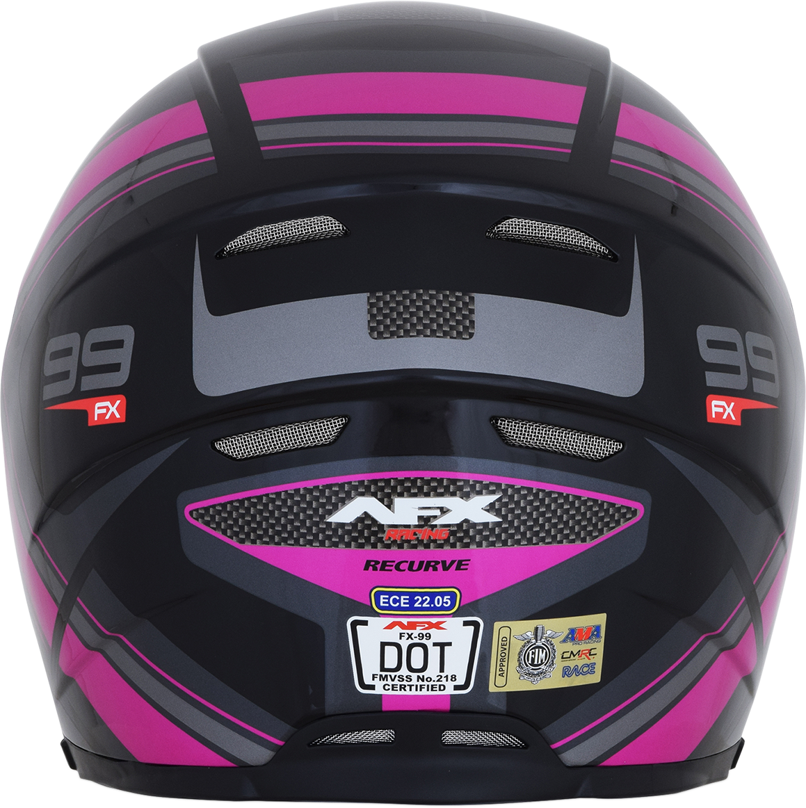 AFX FX-99 Motorcycle Helmet - Recurve - Black/Fuchsia - Small 0101-11102