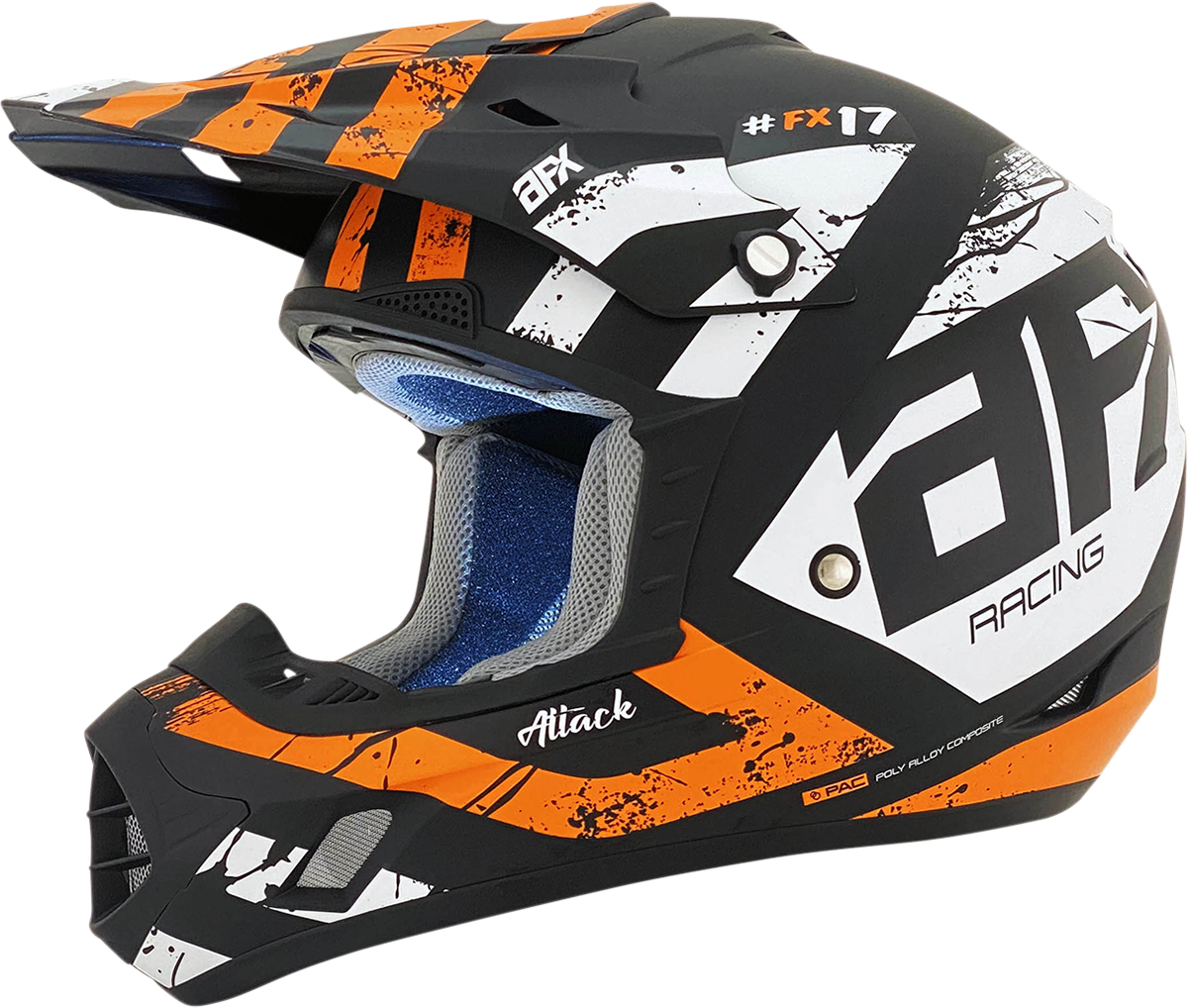 AFX FX-17 Motorcycle Helmet - Attack - Matte Black/Orange - 4XL 0110-7642