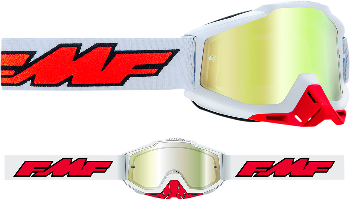 FMF PowerBomb Goggles - Rocket - White - True Gold F-50037-00004 2601-2981