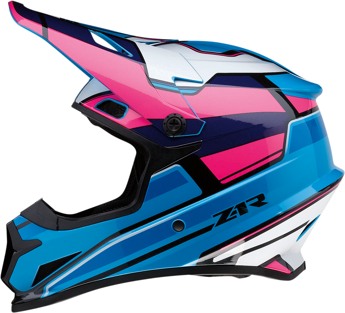 Z1R Rise Motorcycle Helmet - MC - Pink/Blue - Large 0110-7187