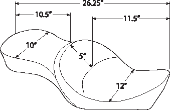 DRAG SPECIALTIES Double Bucket Smooth Seat -10-'22 XL 0804-0604