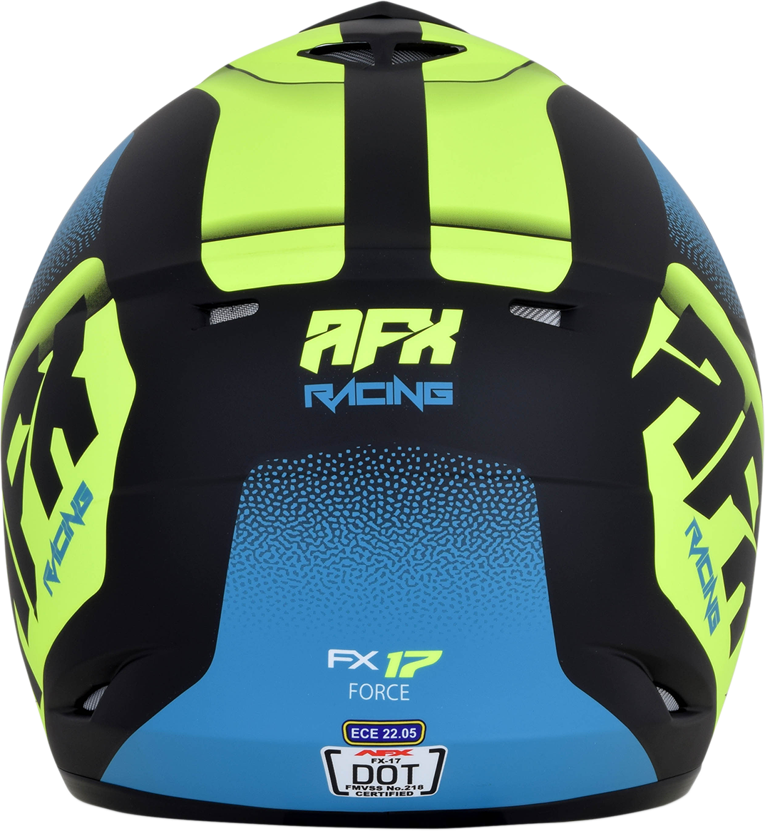 AFX FX-17 Motorcycle Helmet - Force - Matte Black/Green/Blue - Large 0110-5216