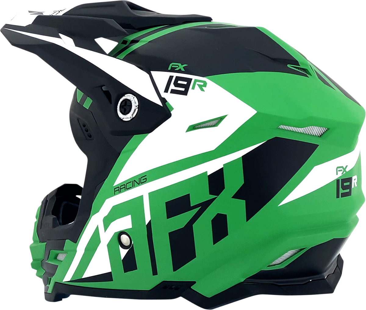 AFX FX-19R Motorcycle Helmet - Racing - Matte Green - Large 0110-7080