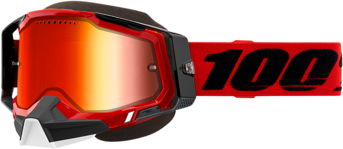 100% Racecraft 2 Snow Goggles - Red - Red Mirror 50012-00003