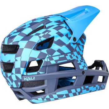 KALI DH Invader Bicycle Helmet - LTD Glitch - Matte Navy/Cyan - L-2XL 0211323227