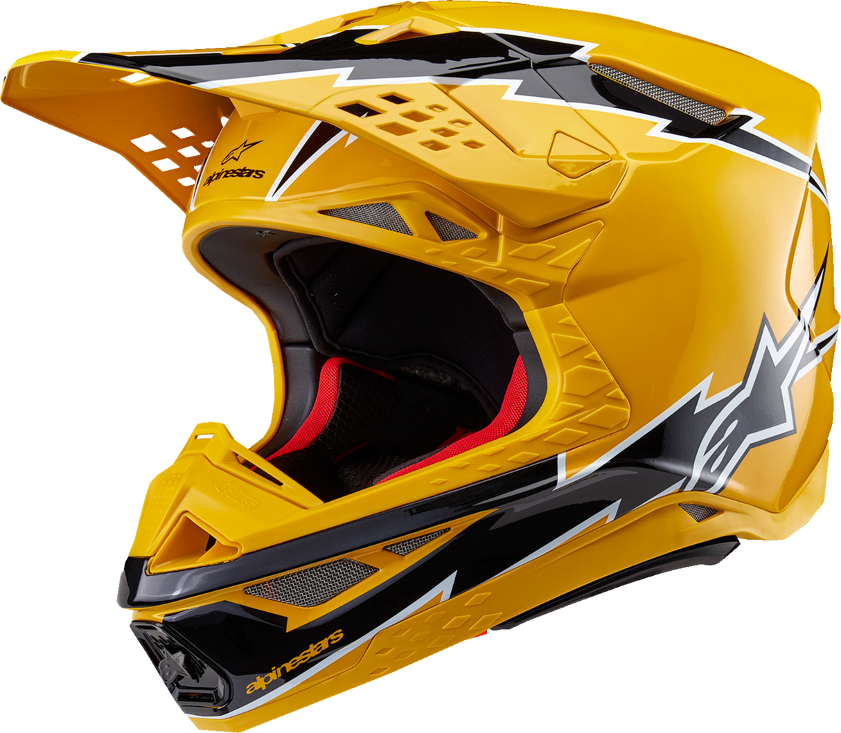 ALPINESTARS Supertech M10 Motorcycle Helmet - Ampress - MIPS® - Gloss Black/Yellow - Medium 8300823-1414-M