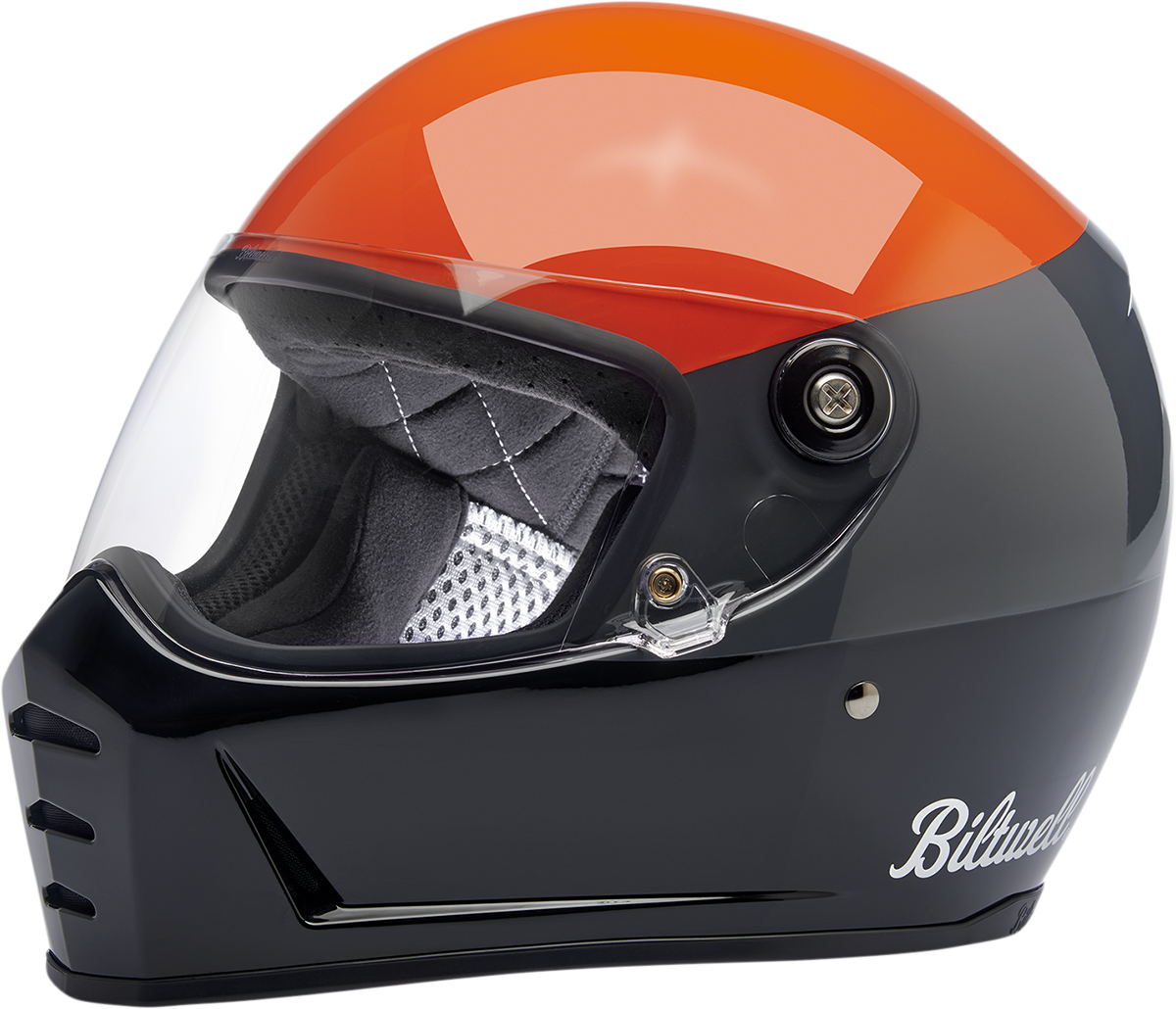 BILTWELL Lane Splitter Motorcycle Helmet - Gloss Podium Orange/Gray/Black - XS 1004-550-101