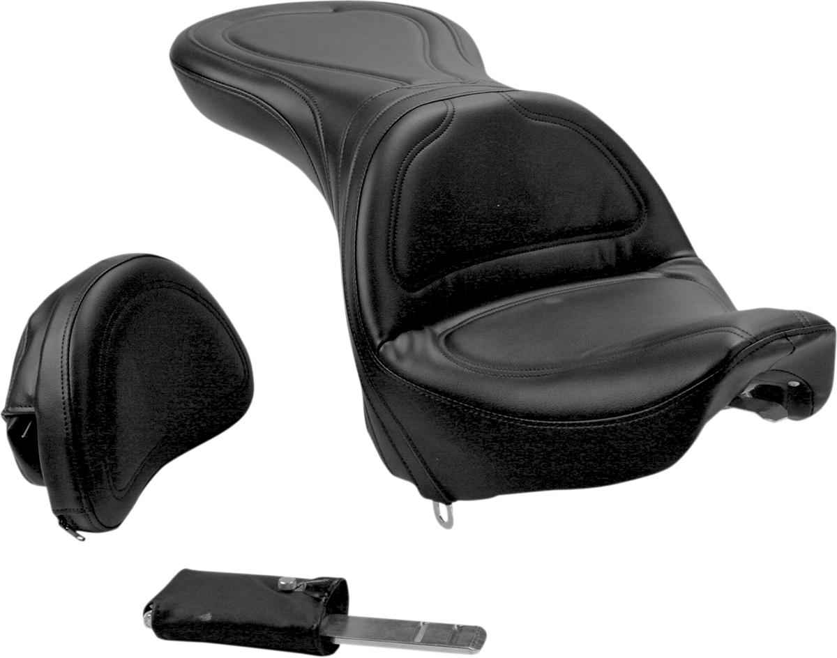 SADDLEMEN Seat - Explorer - With Backrest - Stitched - Black 8852JS