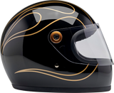 BILTWELL Gringo S Motorcycle Helmet - Gloss Black Flames - XS 1003-567-501