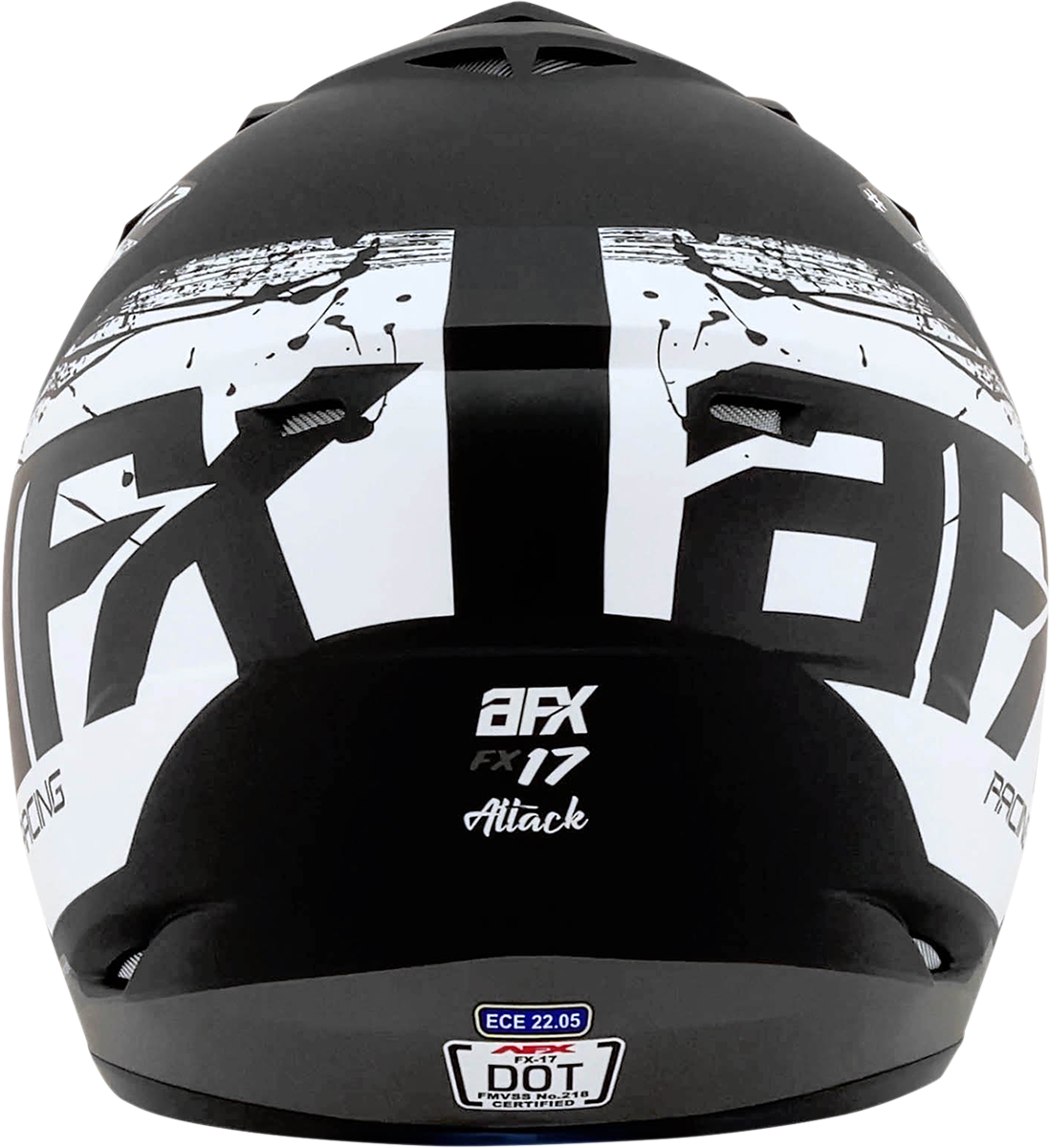 AFX FX-17Y Motorcycle Helmet - Attack - Matte Black/Silver - Large 0111-1401