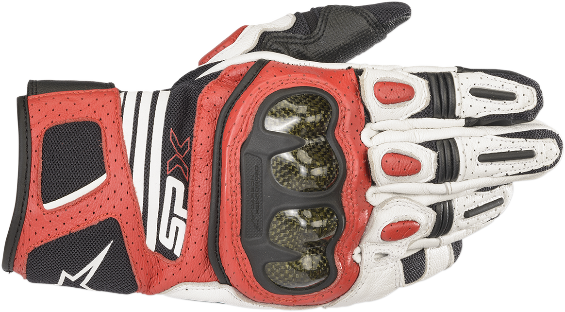 ALPINESTARS SPX AC V2 Gloves - White/Black/Bright Red - 3XL 3567319-2030-3X