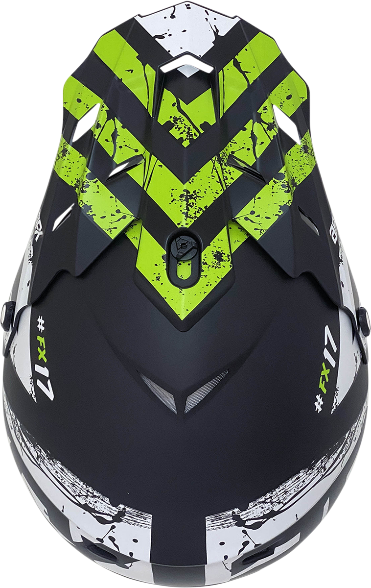 AFX FX-17Y Motorcycle Helmet - Attack - Matte Black/Green - Medium 0111-1418