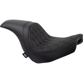 DRAG SPECIALTIES Predator Seat - Double Diamond w/ Black Sitching - Vinyl - FLSB/FXLR '18-'23 0802-1517