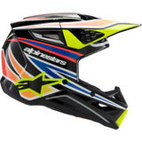 ALPINESTARS Youth SM3 Motorcycle Helmet - Wurx - Gloss Black/Yellow Fluo/Blue/Red Large 8302025-1574-YL