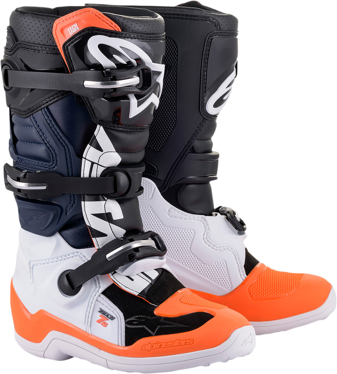 ALPINESTARS Youth Tech 7S Boots - Black/Orange/White - US 6 2015017-1241-6